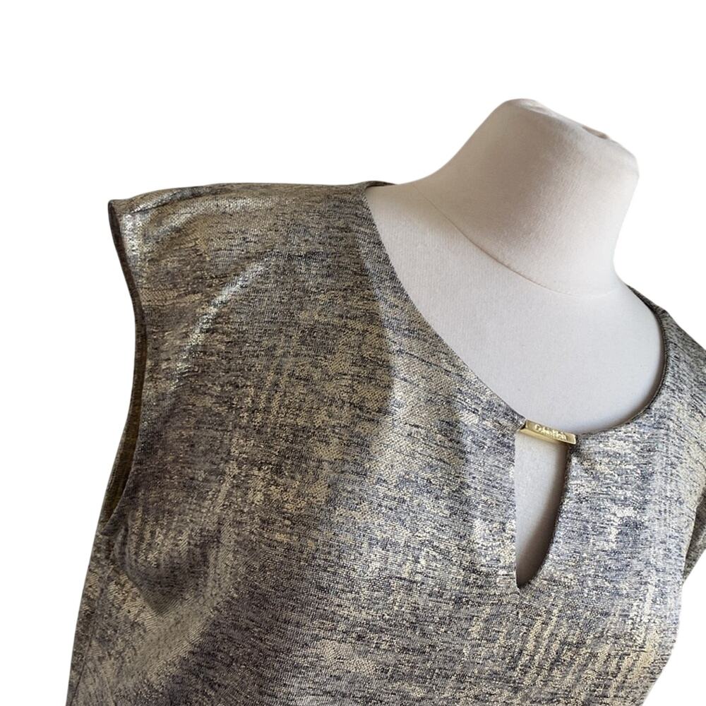 CALVIN KLEIN Tank Womens Sz XL Gold Metallic - Picture 2 of 6